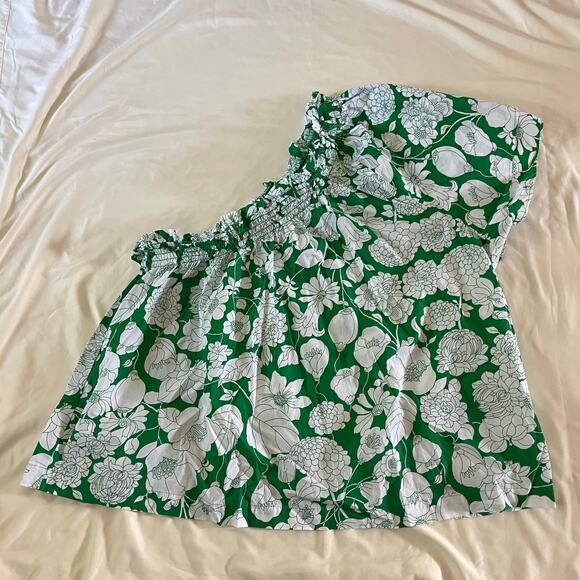 NWT J Crew Floral One Shoulder Blouse Sz XXL Preppy - Picture 2 of 8